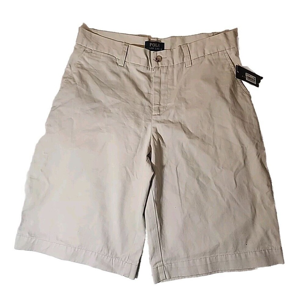 NEW Polo Ralph Lauren Shorts Chino Classic Khaki Beige Flat Front Boys 20 NWT